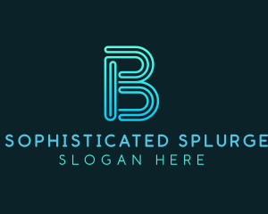 Gradient Line Letter B logo design