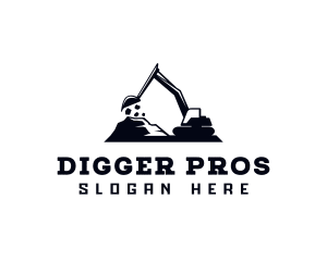  Contractor Digger Backhoe logo design