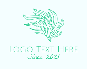 Green Organic Plant Leaves logo