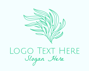 Green Organic Plant Leaves Logo