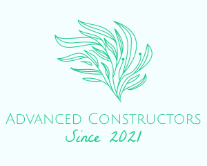 Green Organic Plant Leaves logo design