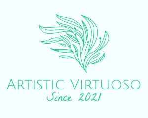 Green Organic Plant Leaves logo design