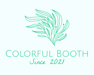 Green Organic Plant Leaves logo design