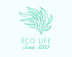 Green Organic Plant Leaves logo design