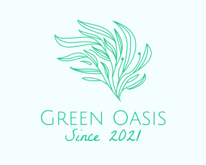 Green Organic Plant Leaves logo design