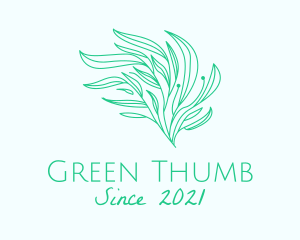 Green Organic Plant Leaves logo design