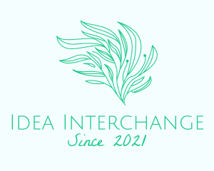 Green Organic Plant Leaves logo design