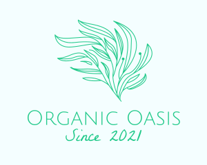 Green Organic Plant Leaves logo design