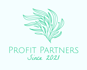 Green Organic Plant Leaves logo design