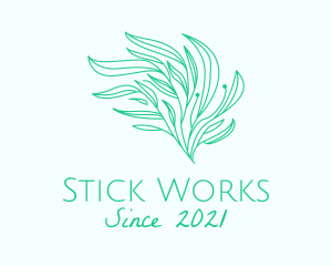 Green Organic Plant Leaves logo design