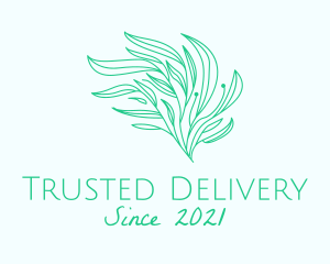 Green Organic Plant Leaves logo design