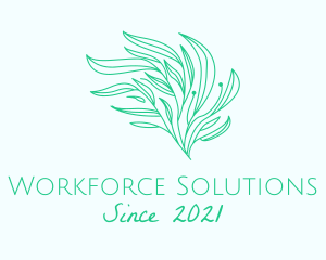 Green Organic Plant Leaves logo design