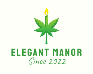 Organic Marijuana Candle  logo design