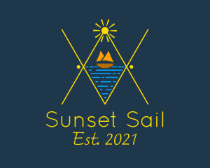 Ocean Sailboat Line Art  logo