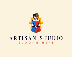 Filipina Filipiniana Dress logo design