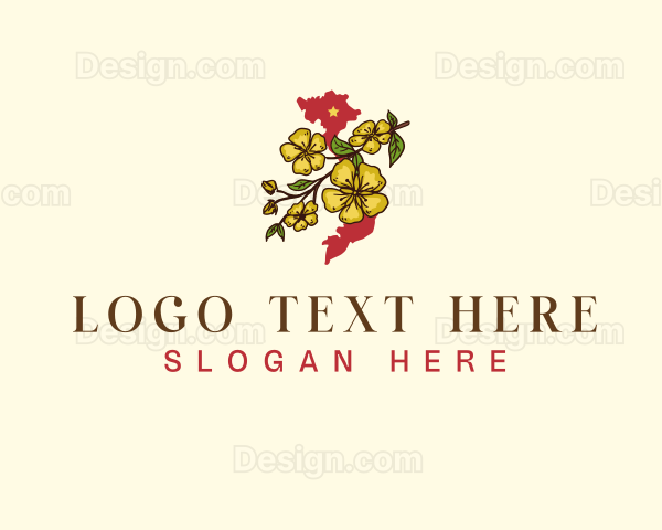 Vietnam Yellow Mai Flower Logo