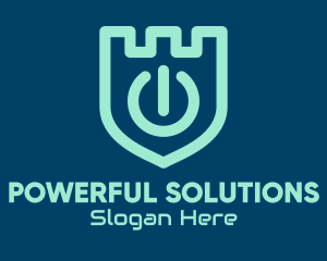 Power Button Shield  logo design