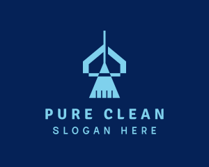 House Broom Cleaning  logo design