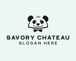 Panda Waiter Food logo design