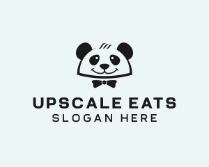 Panda Waiter Food logo design