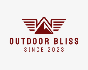 Outdoor Mountain Camp Wings logo design