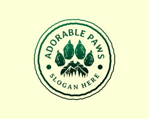 Paw Print Mountain Environment logo design