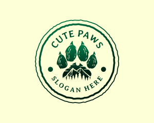 Paw Print Mountain Environment logo design