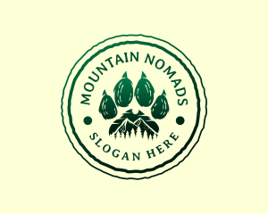 Paw Print Mountain Environment logo design