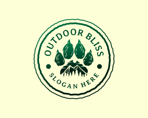 Paw Print Mountain Environment logo design