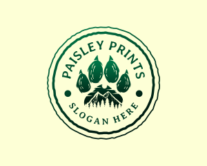 Paw Print Mountain Environment logo design