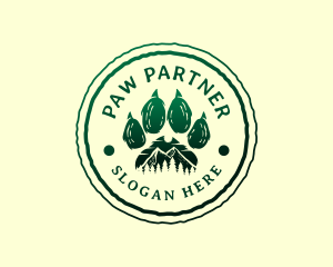 Paw Print Mountain Environment logo design