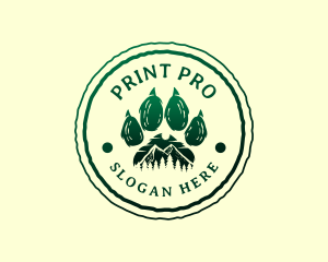 Paw Print Mountain Environment logo design