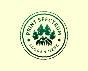 Paw Print Mountain Environment logo design