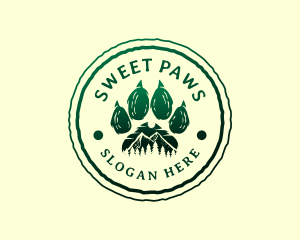 Paw Print Mountain Environment logo design