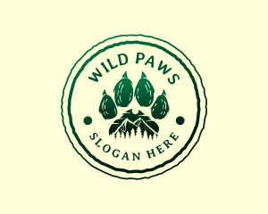 Paw Print Mountain Environment logo design