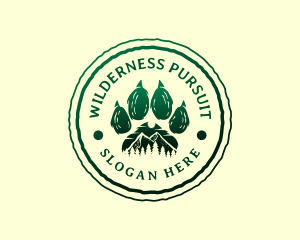 Paw Print Mountain Environment logo design