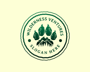 Paw Print Mountain Environment logo design