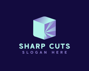 Digital 3D Cube  logo design