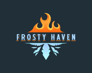 Ice Fire HVAC logo design