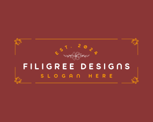 Ornamental Flower Filigree logo design