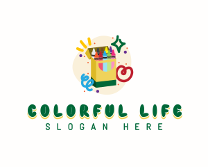 Nursery Coloring Crayon logo design