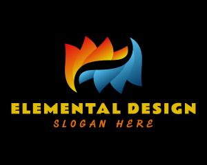 Heating Cooling Element logo design