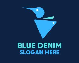 Blue Triangular Hummingbird logo design