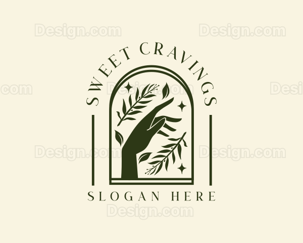 Skincare Hand Leaf Logo