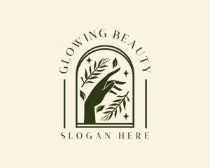 Skincare Hand Leaf logo