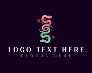 Floral Serpent Snake logo