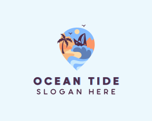 Ocean Wave Travel Boat logo design