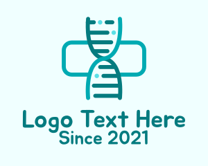 Genetics - Blue Genetics Cross logo design