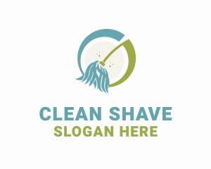 Cleaning Broom Mop logo design