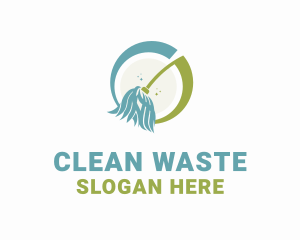 Cleaning Broom Mop logo design